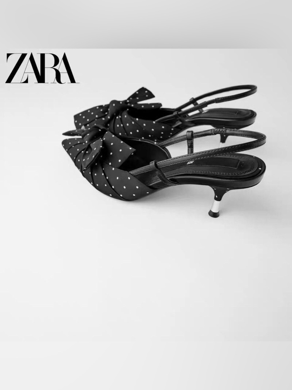Zara Polka Dot Slingback Heels